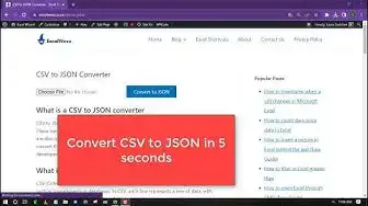 'Video thumbnail for How to Convert CSV to JSON in 5 Seconds'