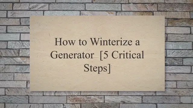 'Video thumbnail for How to Winterize a Generator [5 Critical Steps]'