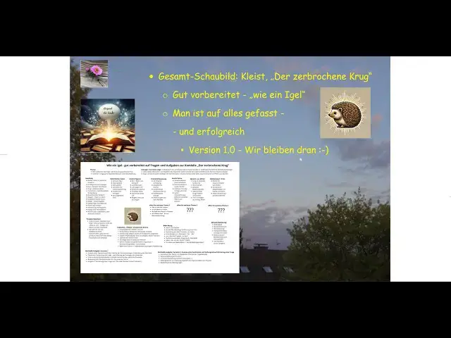 'Video thumbnail for Klausurvorbereitung: Kleist, "Krug" - mit einem Igel-Gesamtschaubild, gut vorbereitet auf Fragen'
