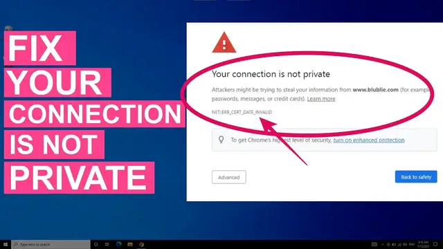 'Video thumbnail for Fix Your Connection Is Not Private Error On Chrome & Other Browsers'