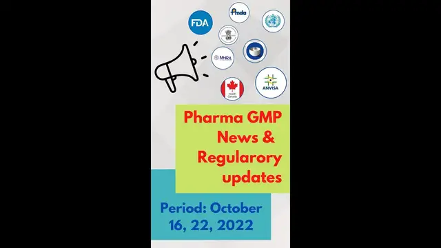 'Video thumbnail for Pharma GMP News of the Week: 23-October-2022'
