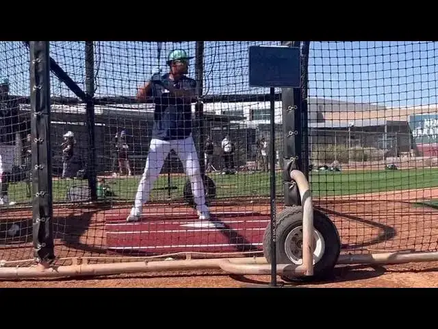 'Video thumbnail for Julio Rodriguez Takes Batting Practice with Seattle Mariners! (2025 MLB Spring Training)'