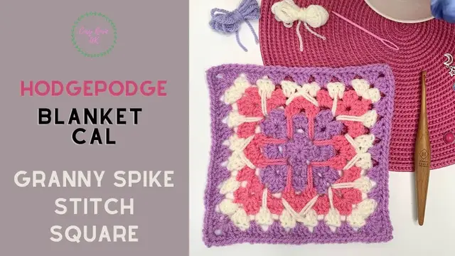 'Video thumbnail for Granny Spike Stitch Granny Square | Hodgepodge Blanket CAL'