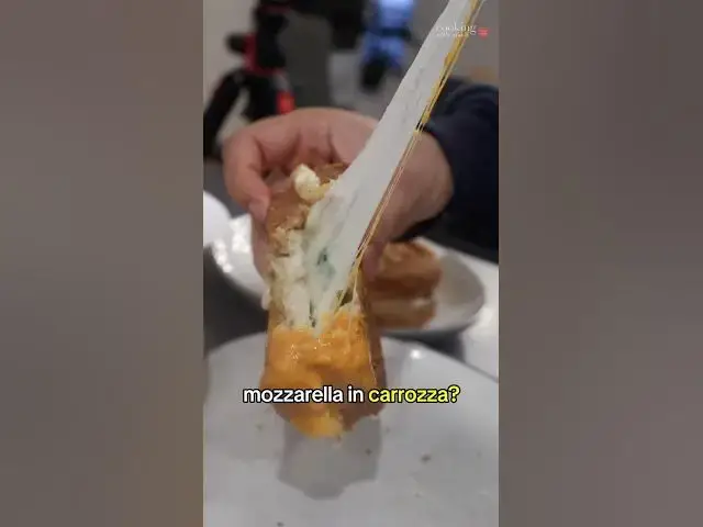 'Video thumbnail for INSANELY CHEESY Mozzarella in Carrozza #shorts #sandwich #cooking'
