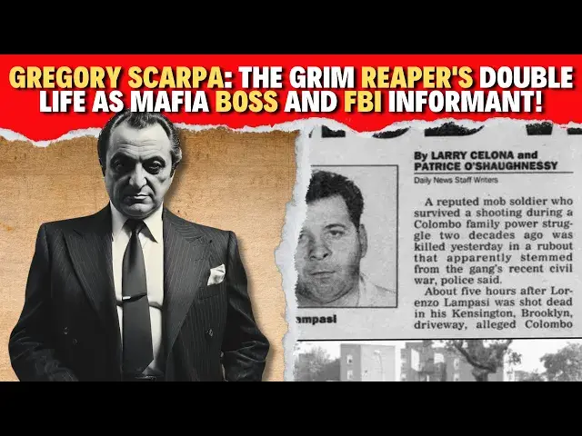 'Video thumbnail for Gregory Scarpa: The Grim Reaper's Double Life as Mafia Boss and FBI Informant!'