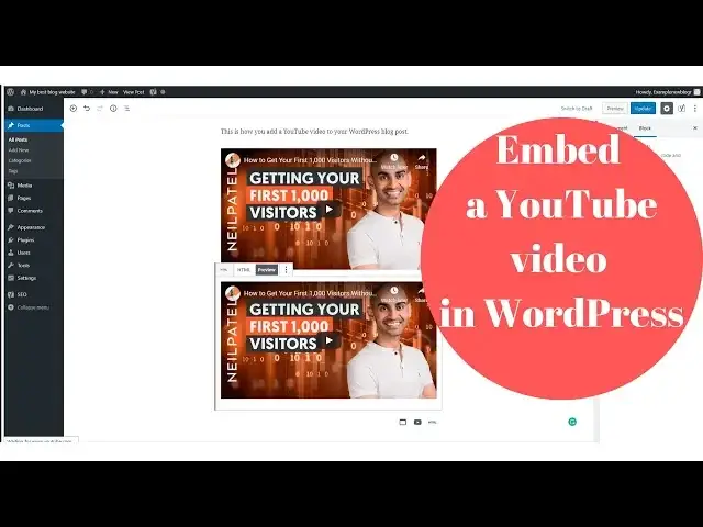 'Video thumbnail for Embed a YouTube video in WordPress - How to guide using the new WordPress editor'