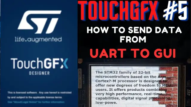 'Video thumbnail for Touch GFX #5. How to Send  UART data to GUI || Sample from Interrupt'