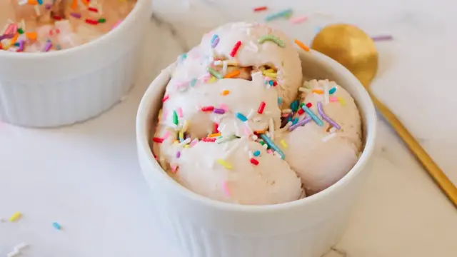 'Video thumbnail for Birthday Cake Batter Ice Cream Recipe'