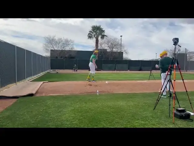 'Video thumbnail for Joey Estes Throws Bullpen Session with Oakland Athletics! (2025 MLB Spring Training)'