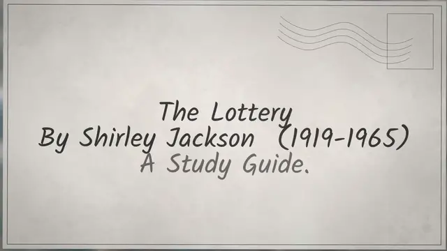 'Video thumbnail for The Lottery'