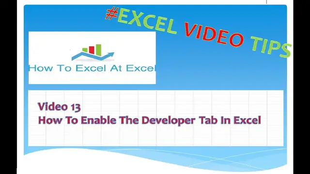 'Video thumbnail for How To Enable The Developer Tab In Excel.'