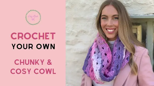 'Video thumbnail for Caron Chunky Cake Cowl Pattern for Beginners'