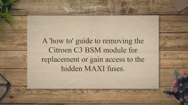 'Video thumbnail for Citroen C3 BSM removal guide'