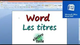 'Video thumbnail for Initiation Word - Les titres'
