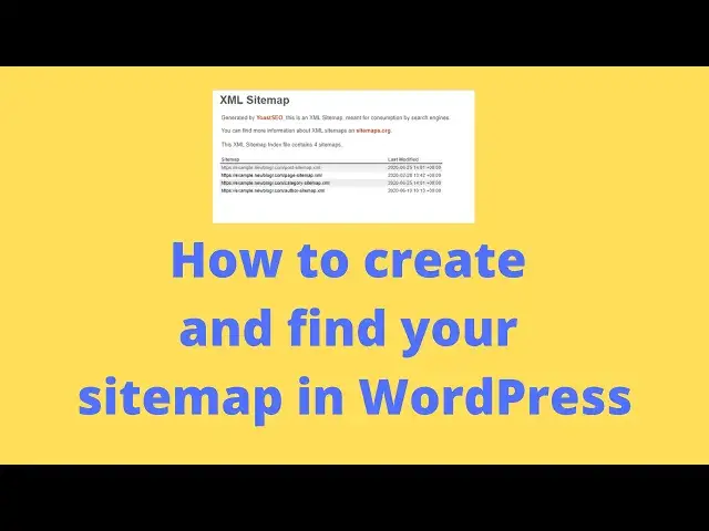 'Video thumbnail for How to create and find a sitemap in WordPress - Step by step guide'