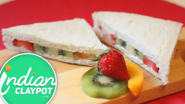 'Video thumbnail for Fresh Fruit Sandwich Recipe - The Indian Claypot'