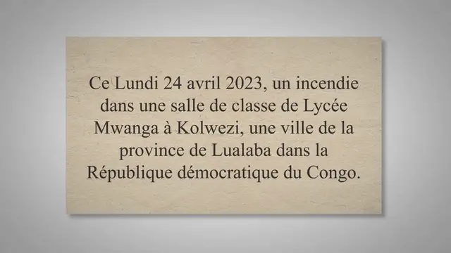 'Video thumbnail for Cela pourrait être grave, au Lualaba'