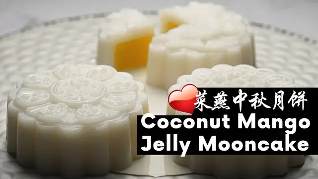 'Video thumbnail for Mango Coconut Jelly Mooncake | 芒果椰奶菜燕月饼 | Gluten-Free Dairy-Free Refined Sugar-Free'