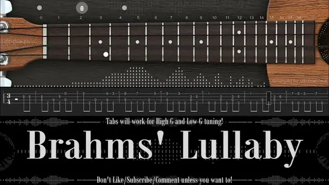 'Video thumbnail for "Brahms' Lullaby" Fingerstyle Ukulele Tabs | Brahms | Learn or Listen!'