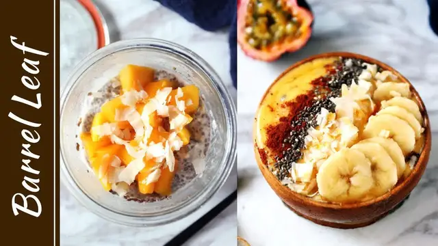 'Video thumbnail for 兩道簡易快速全素夏日早餐：熱帶果昔碗, 芒果椰香奇亞籽布丁 2 Easy Vegan Summer Breakfast Recipes'
