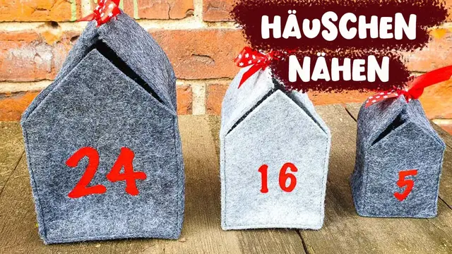 'Video thumbnail for ?Adventskalender nähen ?Häuschen nähen aus Filz ✂️ Weihnachtsdorf nähen einfach und schnell  ✂️'