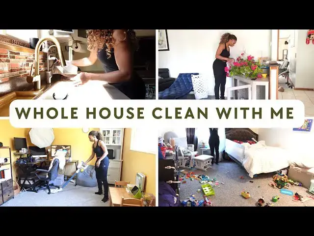 'Video thumbnail for Whole House Clean With Me Before Vacation: Cleaning Motivation'