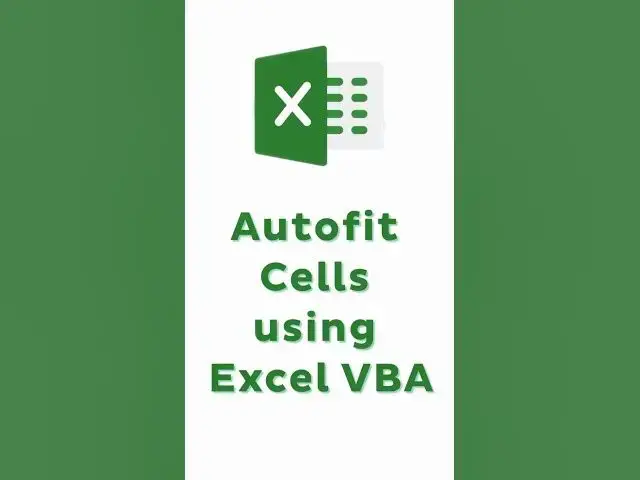 'Video thumbnail for Excel VBA : AutoFit Cells Column width ( In 20 Seconds) #shorts #excel'