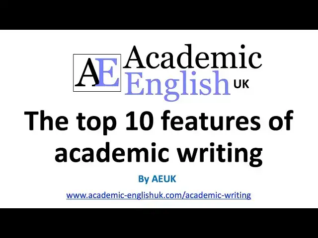 'Video thumbnail for The Top 10 features of Academic Writing HD 1080p'