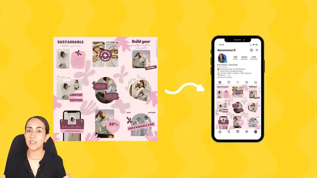 'Video thumbnail for How to make an INSTAGRAM PUZZLE feed with Canva - FREE, fun and easy!'
