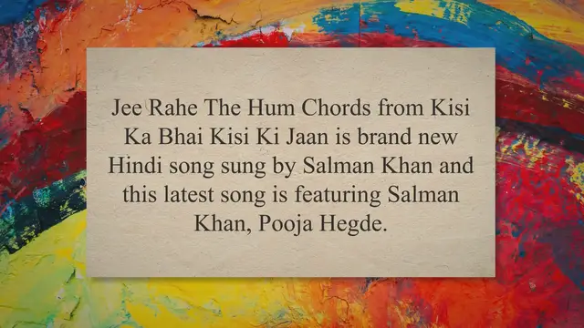 'Video thumbnail for Jee Rahe The Hum Chords – Kisi Ka Bhai Kisi Ki Jaan | Easy Guitar Chords'