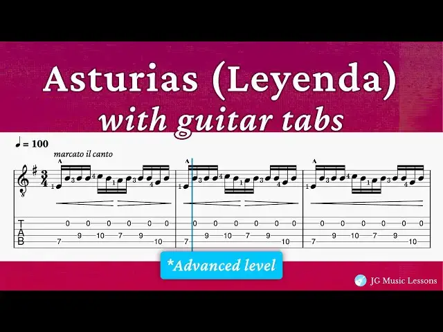 'Video thumbnail for Asturias (Leyenda) guitar tabs 🎸'