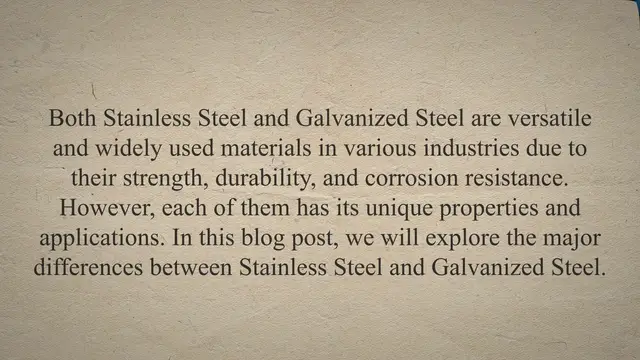 'Video thumbnail for Differences Between Stainless Steel and Galvanized Steel: Stainless Steel vs Galvanized Steel'
