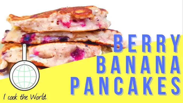 'Video thumbnail for How to Make Berry and Banana Pancake Recipe - I Cook The World'