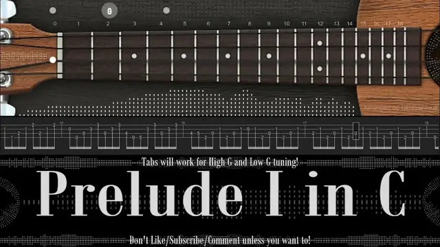 'Video thumbnail for "Prelude I in C" Fingerstyle Ukulele Tabs | Bach BVW 846 WTC | Learn or Listen!'