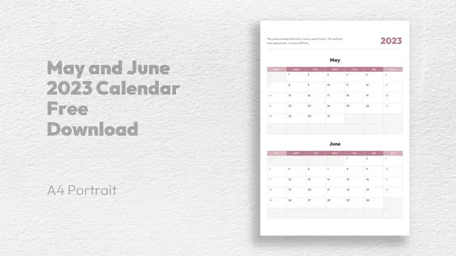 'Video thumbnail for May and June 2023 Calendar Free Download'