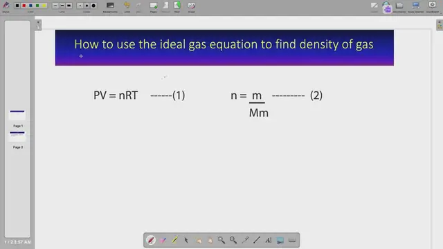 'Video thumbnail for How to find density of gas using the ideal gas equation'