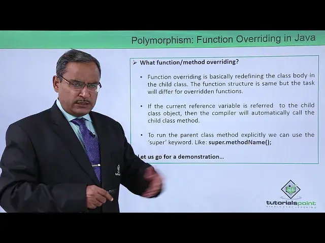 'Video thumbnail for Java Essentials - Polymorphism function overriding in java'