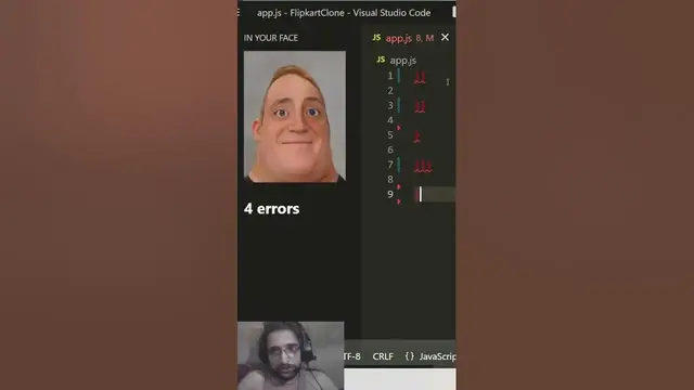 'Video thumbnail for This VS Code Extension Will Give Angry Faces When Programmers Make Errors #shorts'