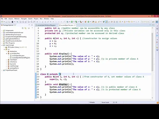 'Video thumbnail for Java Essentials - Access specifiers in java'