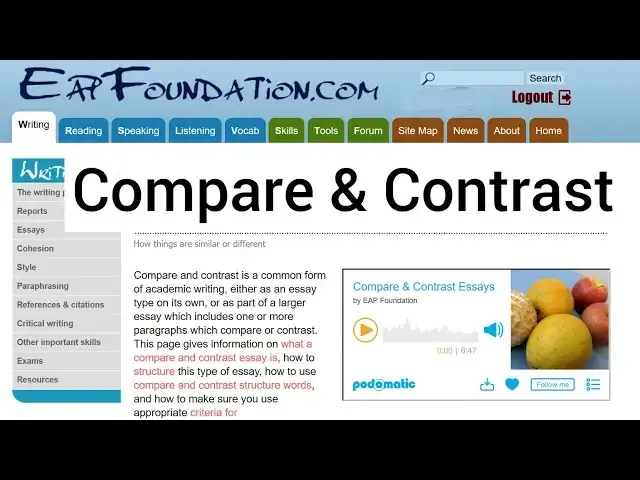 'Video thumbnail for Compare and Contrast Essays'