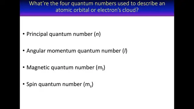 'Video thumbnail for What are the four quantum numbers?'