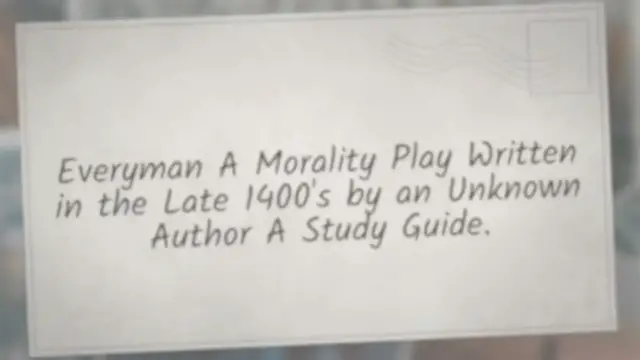 'Video thumbnail for Everyman: A Morality Play'