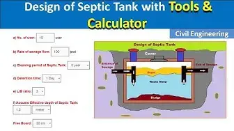 'Video thumbnail for Design of septic Tank | Design of septic tank for 5, 10 ,15 user'