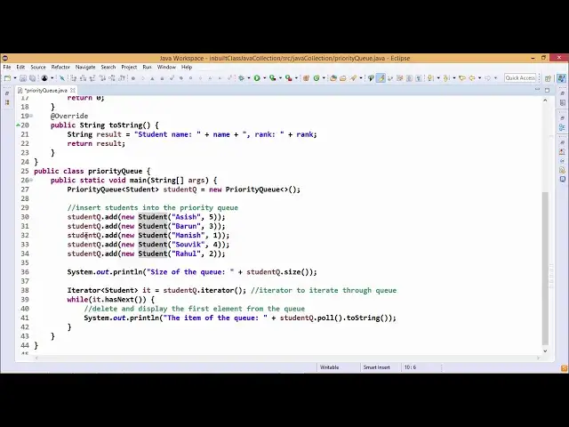 'Video thumbnail for Java Essentials - Priority queue in java'
