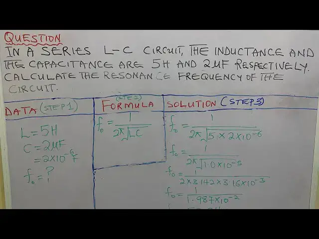 'Video thumbnail for In a series L - C circuit, the inductance and the capacitance are 5H and 2µF respectively.'