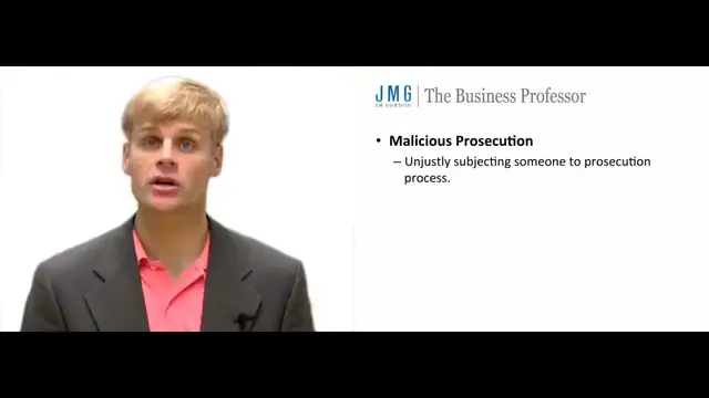 'Video thumbnail for Malicious Prosecution - Tort'