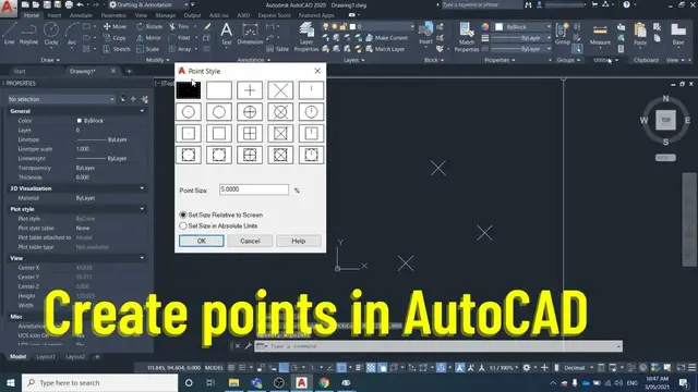 'Video thumbnail for Create points in AutoCAD [and modify appearance of points]'