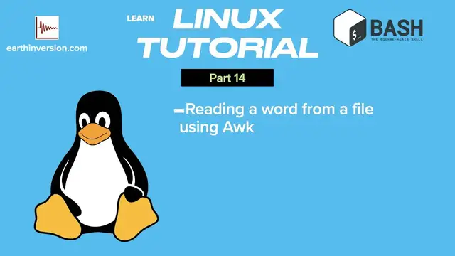 'Video thumbnail for Linux Tutorial   Part 14: awk to read a word from text'