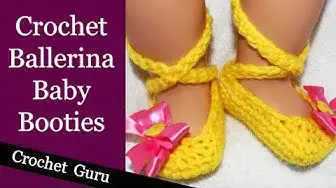 'Video thumbnail for Crochet Baby Booties - Ballerina Booties Pattern'
