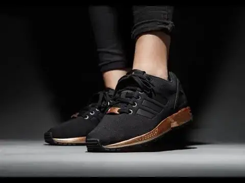 'Video thumbnail for Adidas ZX Flux Black Copper Metallic Gold S78977'
